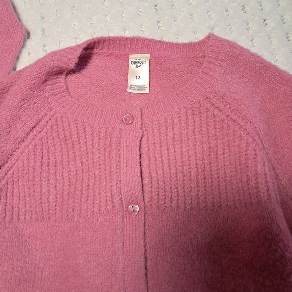 OSHKOSH Sweater Kids Girl Size 12 Pink Wool - Picture 9 of 12